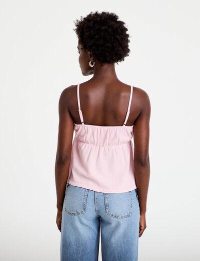 D&eacute;bardeur d&eacute;tail bijou rose clair femme