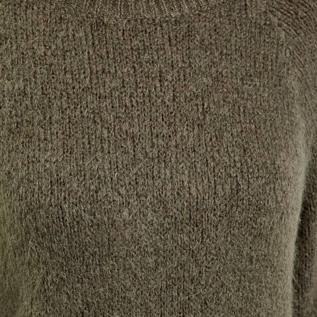Pull manches longues vert kaki femme
