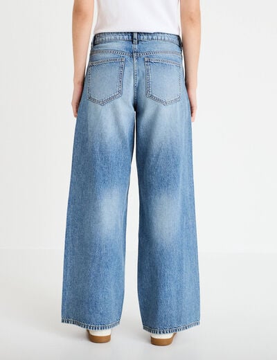 Jean wide leg taille standard denim double stone femme