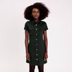 Robe droite boutonn&eacute;e vert fonc&eacute; femme