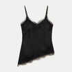 D&eacute;bardeur ajust&eacute; d&eacute;collet&eacute; dentelle noir femme