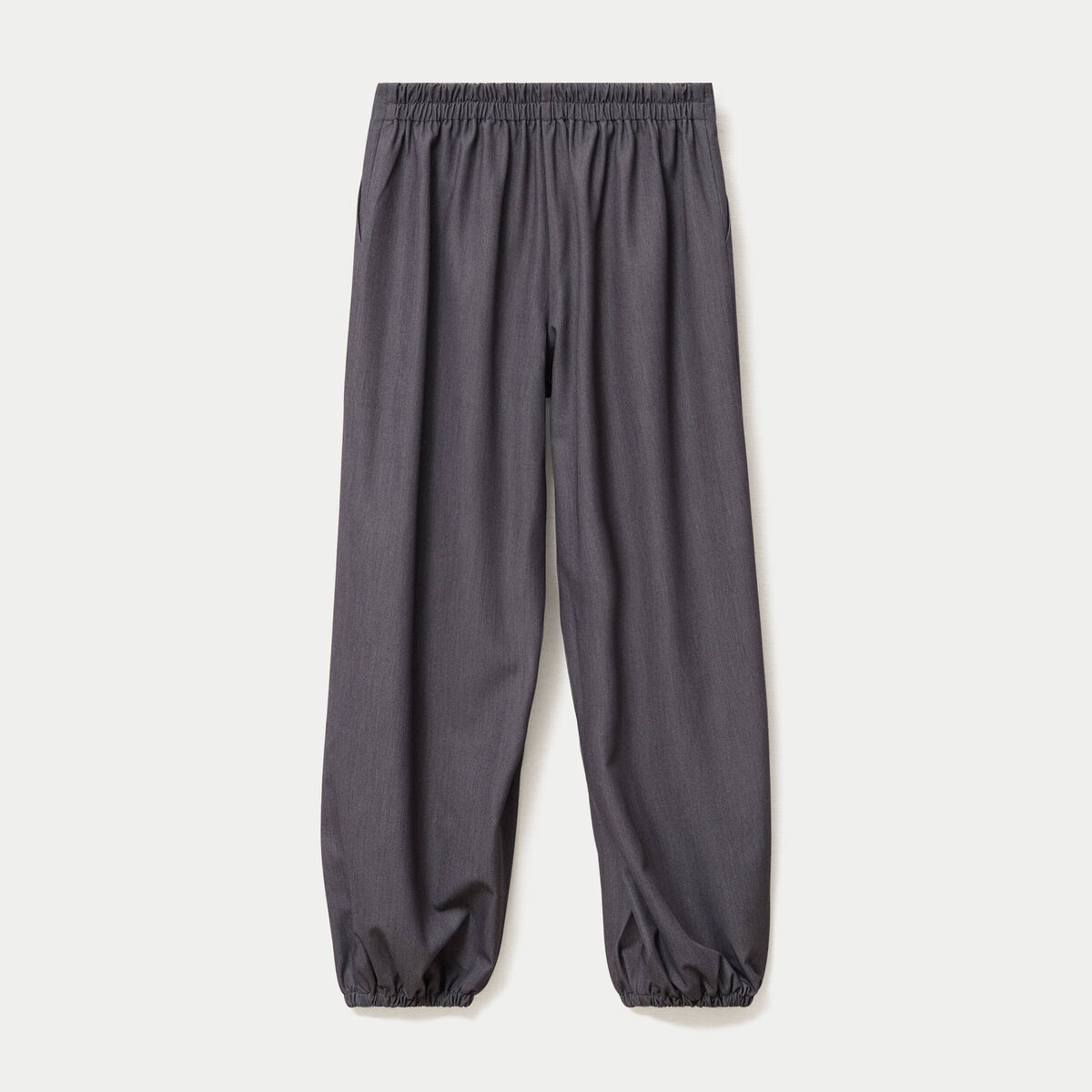 Pantalon bouffant city taille basse gris fonc&eacute; femme