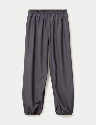 Pantalon bouffant city taille basse gris fonc&eacute; femme