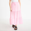 Jupe longue trap&egrave;ze rose clair femme