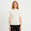 T-shirt ajust&eacute; manches courtes ecru femme
