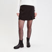 Jupe-short droite fentes noir femme