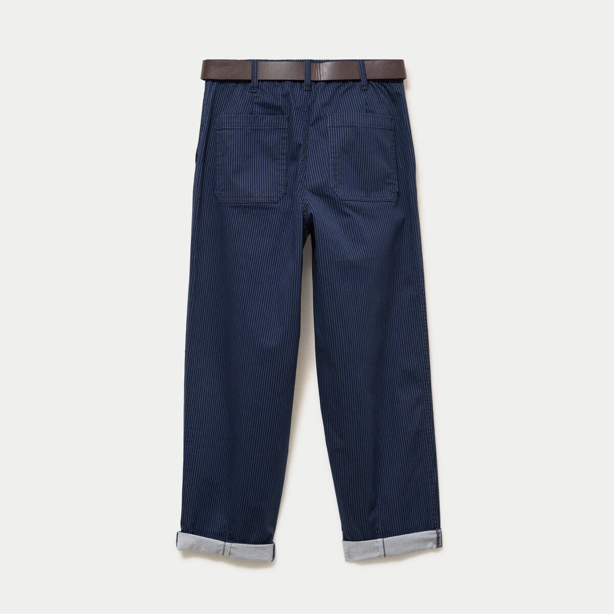 Pantalon chino 7/8&egrave;me taille &eacute;lastiqu&eacute;e bleu marine femme