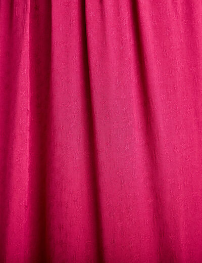 Robe longue &eacute;vas&eacute;e col v manches courtes rouge femme