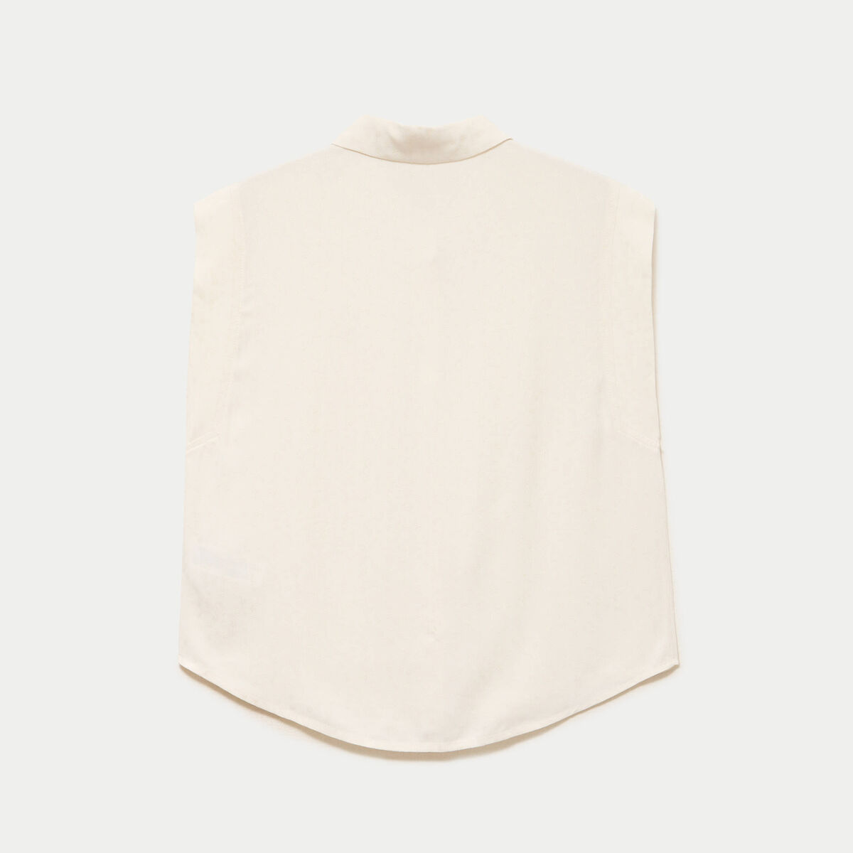 Chemise sans manches col am&eacute;ricain ecru femme