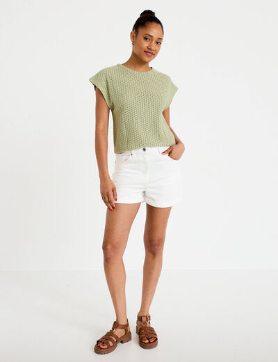 Short ecru femme