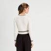 Gilet manches longues ajust&eacute; ecru femme
