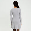 Robe tricot patineuse c&ocirc;tel&eacute;e gris clair femme