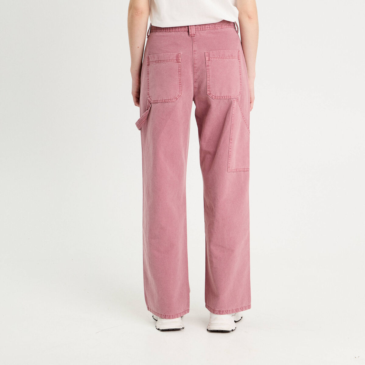 Jean wide leg carpenter vieux rose femme