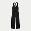 Combinaison large sans manches col v noir femme
