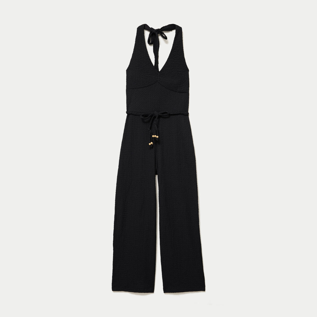 Combinaison large sans manches col v noir femme