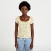 T-shirt ajust&eacute; manches courtes blanc femme