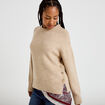 Pull manches longues beige femme