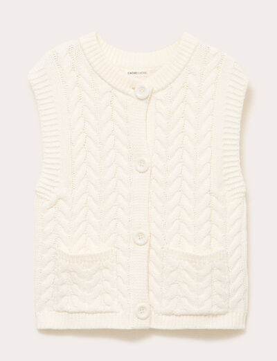 Gilet sans manches ecru femme