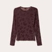 T-shirt ajust&eacute; manches longues marron cognac femme
