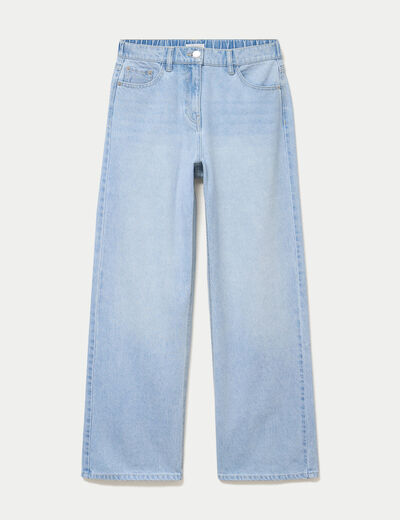 Jean wide leg taille standard denim triple stone femme