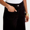 Jean wide leg cropped taille haute denim noir femme