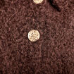 Veste sans manches bouclette col rond marron clair femme