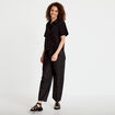 Jean barrel cropped taille standard denim noir femme