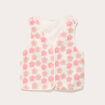 Gilet sans manches &agrave; motif effet polaire ecru femme