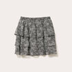Jupe courte &eacute;vas&eacute;e doublure recycl&eacute;e blanc femme