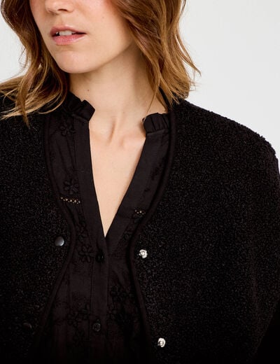 Gilet sans manches effet polaire noir femme