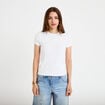 Top ajust&eacute; col rond manches courtes blanc femme