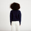Gilet court nou&eacute; bleu marine femme