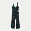 Combinaison pantalon volants noir femme