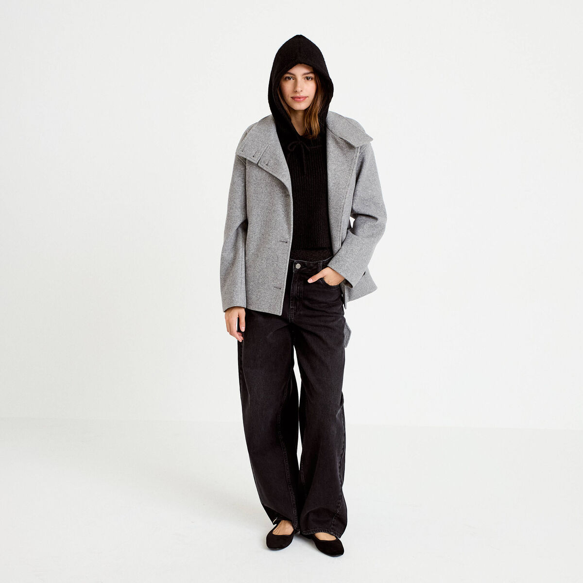 Cache-cou noir femme