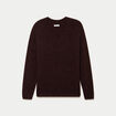 Pull col v manches longues marron fonc&eacute; femme