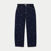 Jean avec broderie bleu marine femme