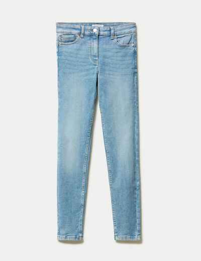 Jean skinny push-up taille standard denim bleach femme