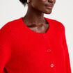 Gilet ample col rond manches longues rouge femme