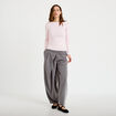 Pantalon barrel taille basse gris femme