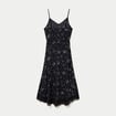 Robe longue &eacute;vas&eacute;e col v dentelle noir femme