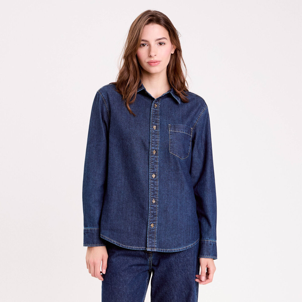 Chemise denim stone femme