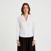 Chemise cintr&eacute;e manches longues ecru femme