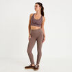Leggings taille haute sans couture marron clair femme