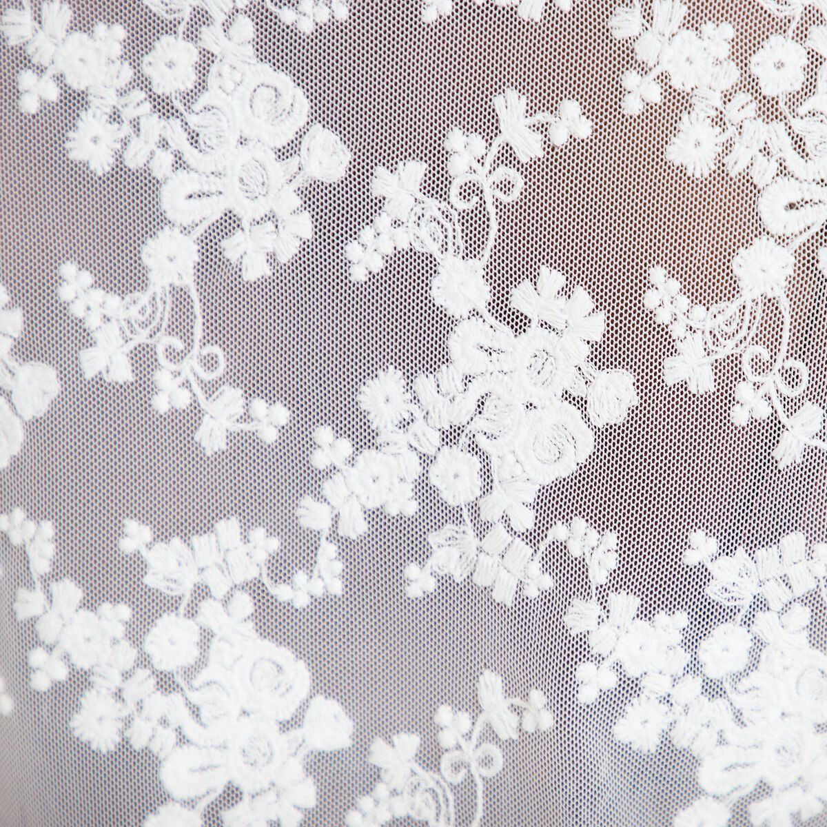 Blouse dentelle &agrave; volants ecru femme