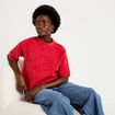 Pull manches courtes rouge femme