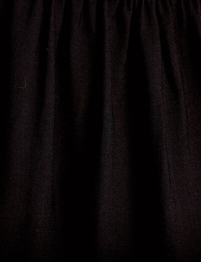 Robe droite col v en dentelle noir femme