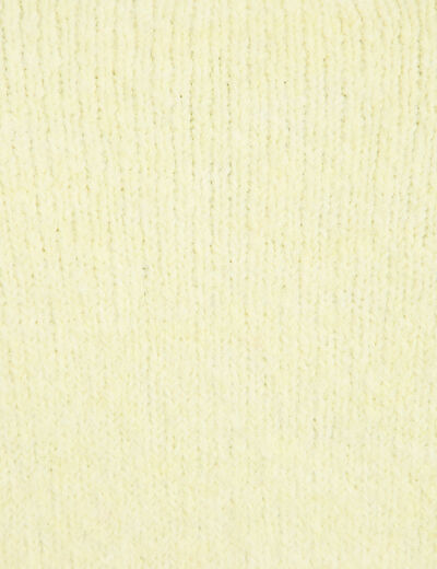 Gilet ample col rond manches longues jaune clair femme