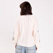 Blouse oversize col v manches longues ecru femme