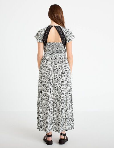Robe longue &eacute;vas&eacute;e noir femme