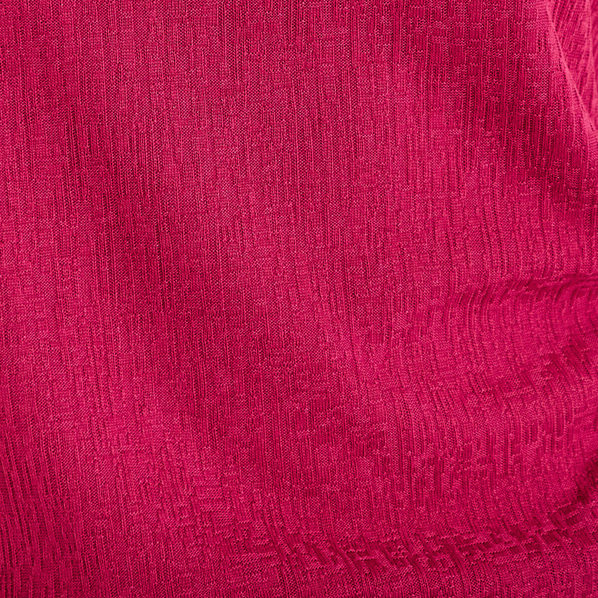 T-shirt manches courtes aspect dentelle rouge femme